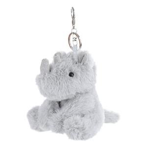 Cute Gray Rhino Plush Keychain for Kids