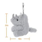 Cute Gray Rhino Plush Keychain for Kids
