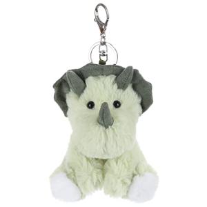 Cute Green Triceratops Plush Keychain for Kids