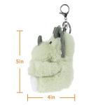 Cute Green Triceratops Plush Keychain for Kids