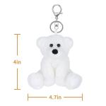 Cute White Polar Bear Plush Keychain for Kids