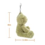 Apricot Lamb Plush Frog Keychain for Kids