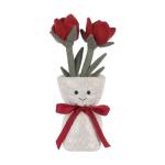 Apricot Lamb Plush Vase with Soft Flowers