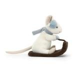 Jellycat Merry Mouse Sleigh Plush Toy, 7 Inches