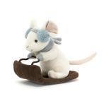 Jellycat Merry Mouse Sleigh Plush Toy, 7 Inches