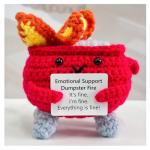 Crochet Dumpster Fire Plush Toy with Card