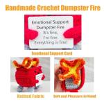 Crochet Dumpster Fire Plush Toy with Card