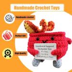 Crochet Dumpster Fire Plush Toy with Card