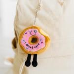 Funny Plush Donut Bag Charm Keychain for Adults