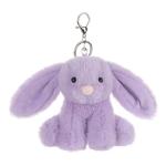 Cute Purple Bunny Plush Keychain for Kids