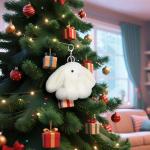 Apricot Lamb Plush Bunny Rabbit Keychain for Kids
