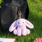 Cute Purple Bunny Plush Keychain for Kids