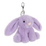 Cute Purple Bunny Plush Keychain for Kids