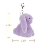 Cute Purple Bunny Plush Keychain for Kids