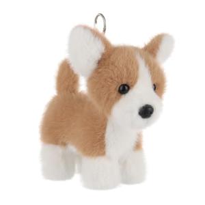 Cute Apricot Lamb Corgi Plush Keychain for Kids