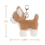 Cute Apricot Lamb Corgi Plush Keychain for Kids