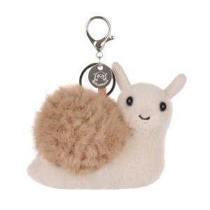 Cute Apricot Lamb Snail Plush Keychain for Kids