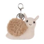 Cute Apricot Lamb Snail Plush Keychain for Kids