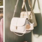 Cute Apricot Lamb Snail Plush Keychain for Kids