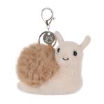 Cute Apricot Lamb Snail Plush Keychain for Kids