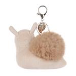 Cute Apricot Lamb Snail Plush Keychain for Kids