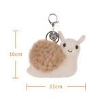Cute Apricot Lamb Snail Plush Keychain for Kids