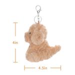 Adorable Apricot Lamb Plush Puppy Keychain Toy