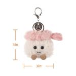 Cute Apricot Lamb Shrimp Sushi Plush Keychain