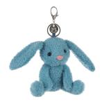 Blue Velvet Bunny Keychain Plush Toy for Kids