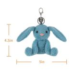 Blue Velvet Bunny Keychain Plush Toy for Kids