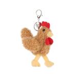 Cute Apricot Lamb Rooster Plush Keychain for Kids