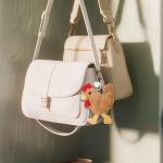 Cute Apricot Lamb Rooster Plush Keychain for Kids