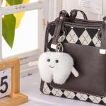Cute Apricot Lamb Plush Keychain for Kids