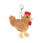 Cute Apricot Lamb Rooster Plush Keychain for Kids
