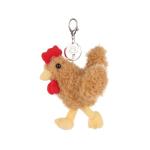 Cute Apricot Lamb Rooster Plush Keychain for Kids