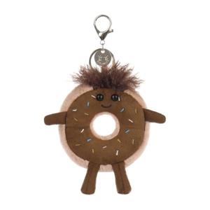 Cute Apricot Lamb Donut Plush Keychain for Kids