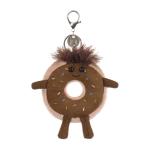 Cute Apricot Lamb Donut Plush Keychain for Kids