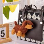 Cute Velvet Dachshund Plush Keychain Charm