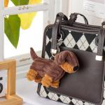 Cute Apricot Lamb Dog Plush Keychain Charm