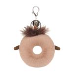 Cute Apricot Lamb Donut Plush Keychain for Kids