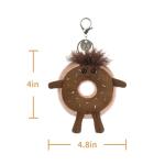 Cute Apricot Lamb Donut Plush Keychain for Kids