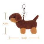 Cute Velvet Dachshund Plush Keychain Charm