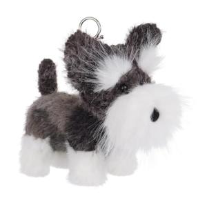 Cute Schnauzer Plush Keychain for Kids
