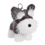 Cute Schnauzer Plush Keychain for Kids