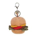 Cute Apricot Lamb Burger Plush Keychain for Kids