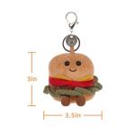 Cute Apricot Lamb Burger Plush Keychain for Kids