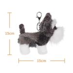 Cute Schnauzer Plush Keychain for Kids