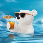 Cuddly 8-Inch White Polar Bear Plush Toy