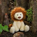 Medium 12-Inch Soft Corduroy Lion Plush Toy