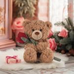 Apricot Lamb Plush Teddy Bear with Roses 8